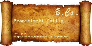 Brandeiszki Csilla névjegykártya